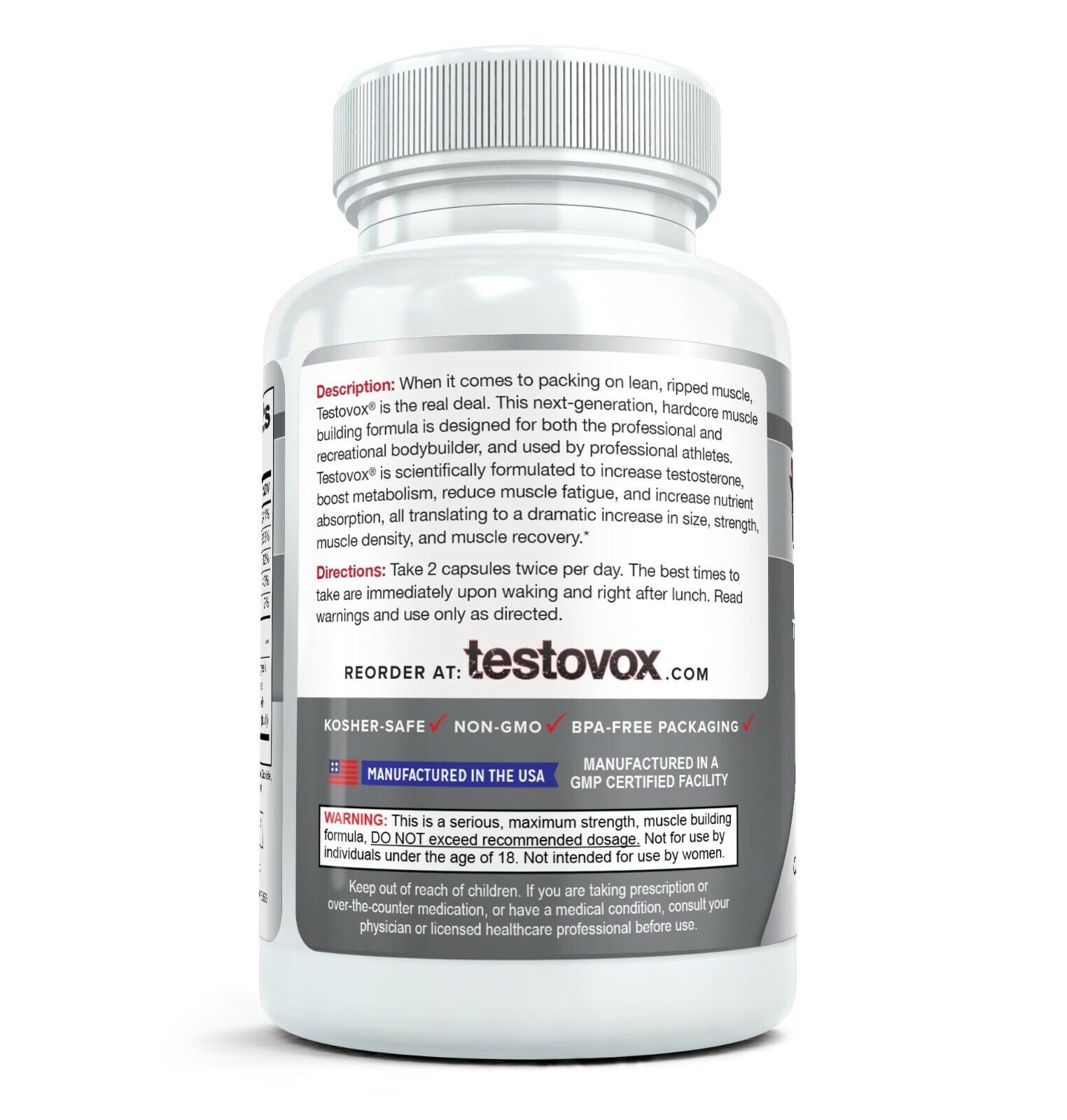 2X Testovox Hardcore Anabolic Muscle Builder, Testosterone Booster, 60 Capsules